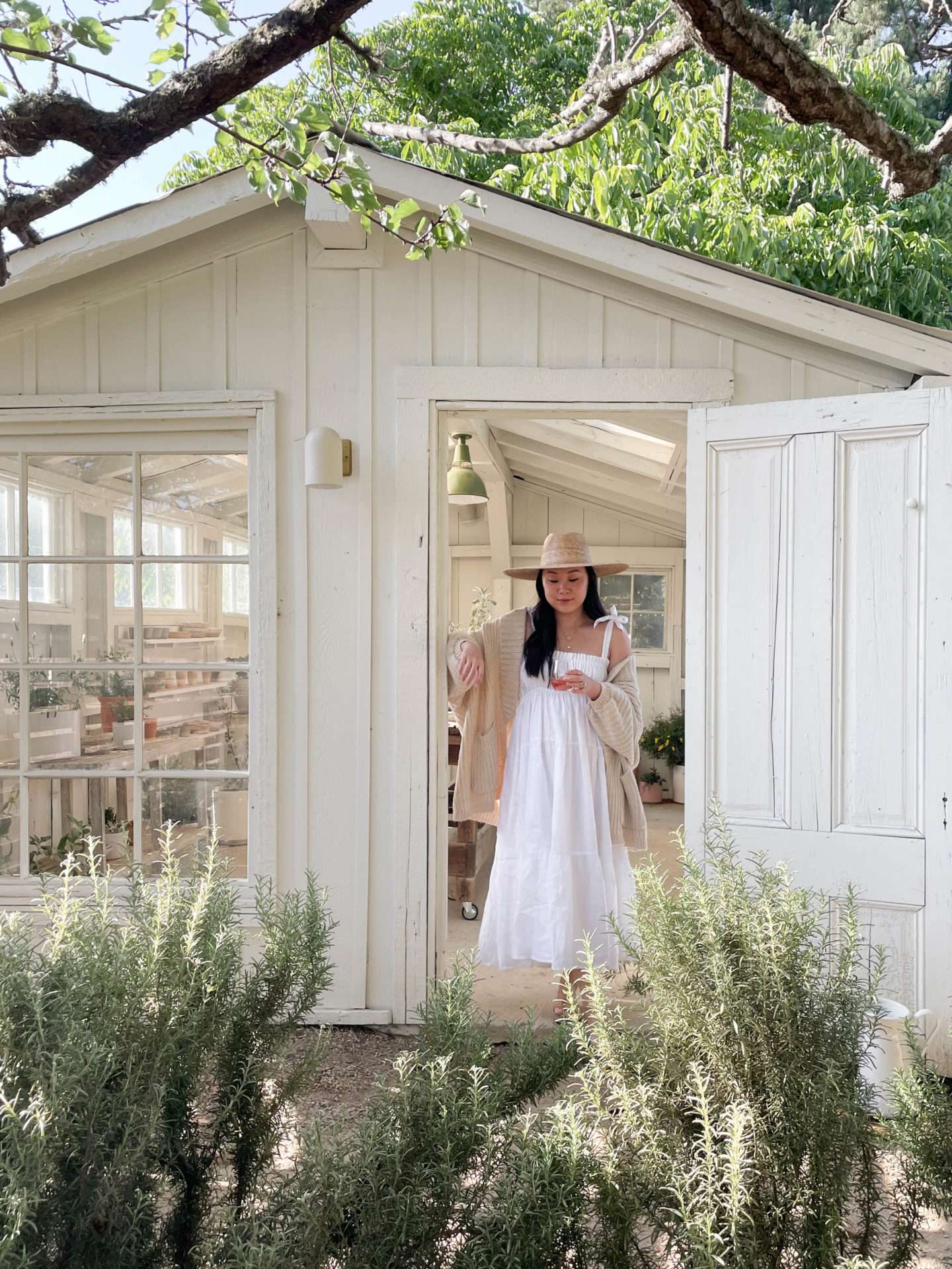 White summer dress, Faithfull Dress, Summer outfit, Summer Style, What I wore in Santa Ynez Valley